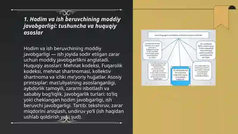 Hodim va ish beruvchi moddiy javobgarligining asosiy tamoyillari va mazmuni 3