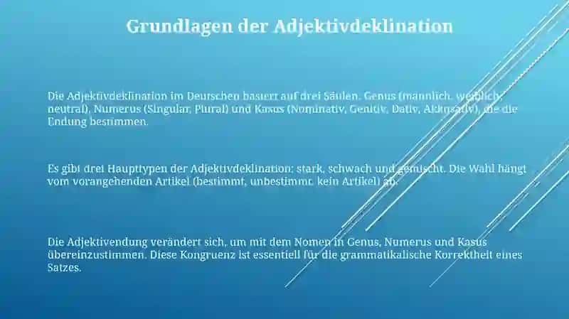 Variation der Adjektive in Übereinstimmung 3