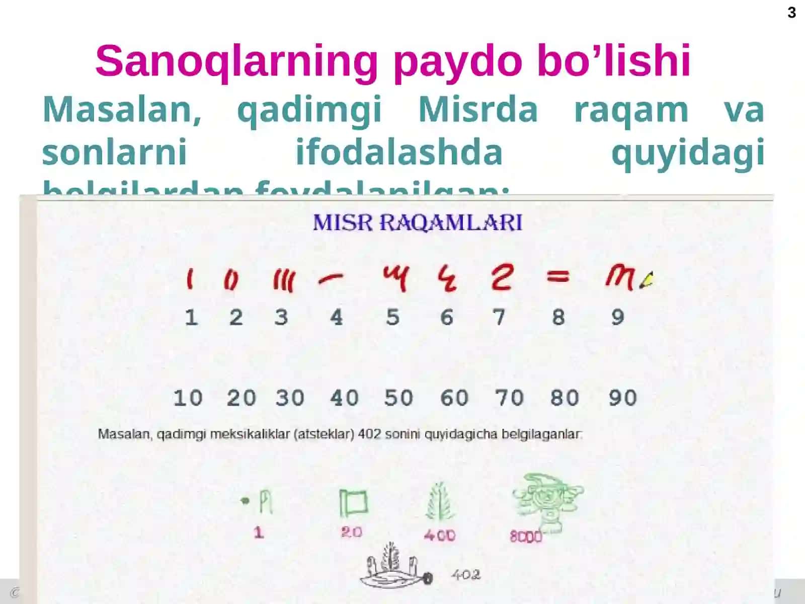 Sanoq sistemasi 3
