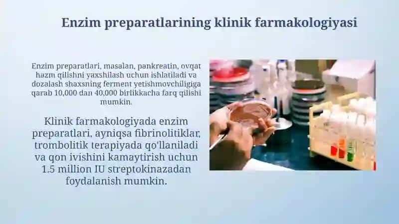Enzim preparatlari klinik farmakologiyasi 3