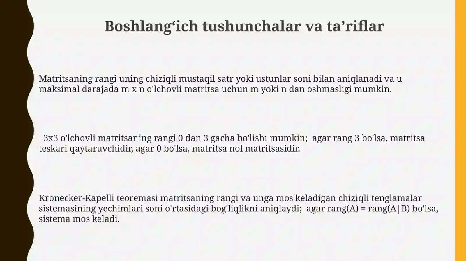 Matritsaning rangi.Kronekar-Kapelli teoremasi 3