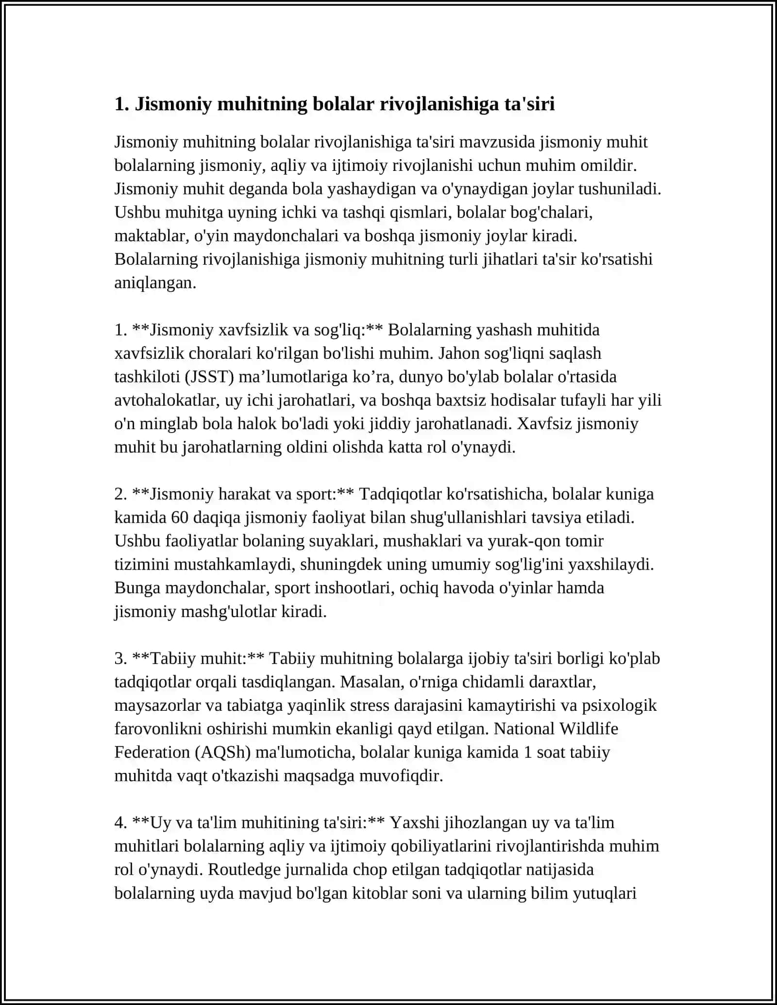 BOLALAR JISMONIY VA AQLIY RIVOJLANISHIGA JISMONIY MUHITNING TA'SIRI 3