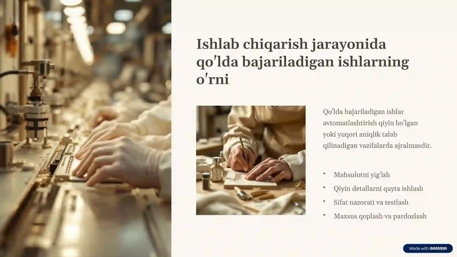 Qoʻlda bajariladigan ishlarning texnik shartlari 3