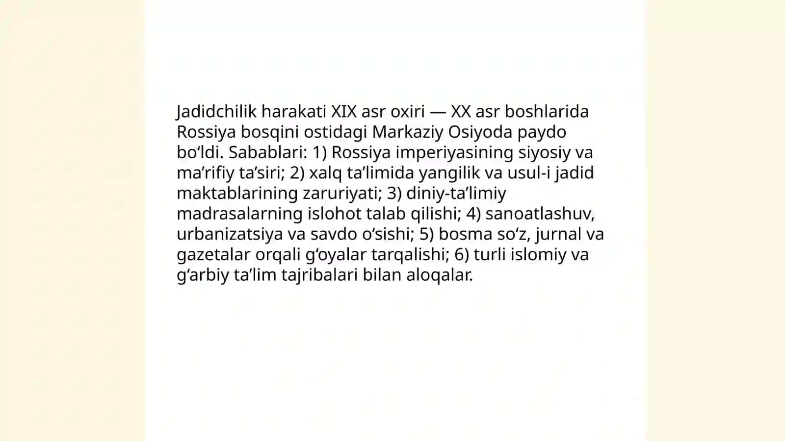 Jadidchilik harakati namoyandalari va ularning harakati 3
