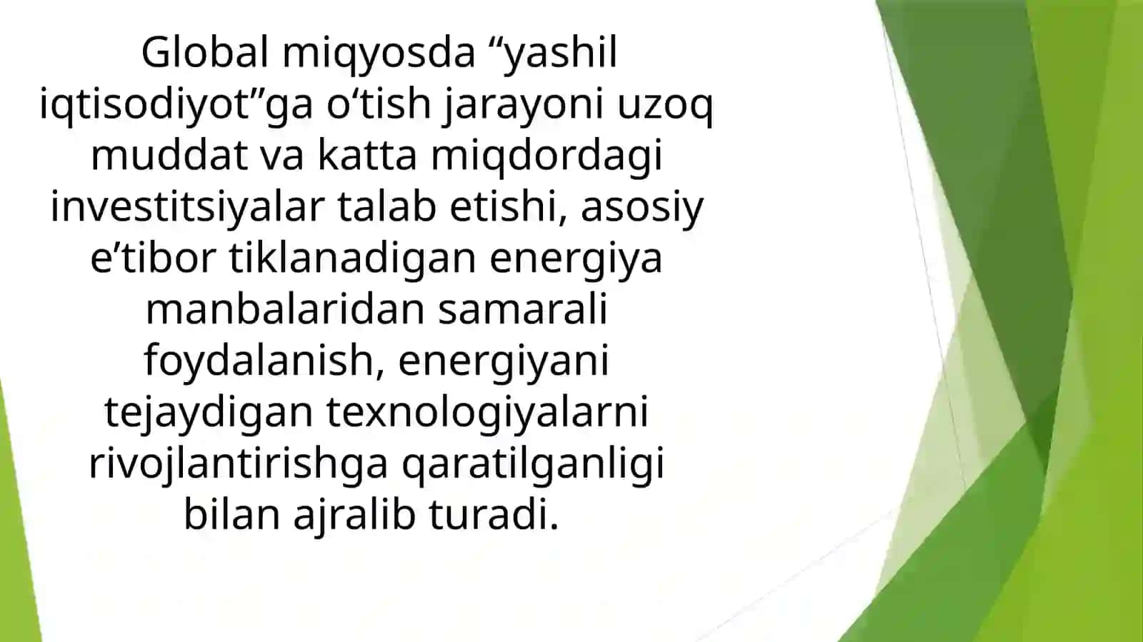 Yashil iqtisodiyotga o‘tish jarayonini moliyalash-tirish 3