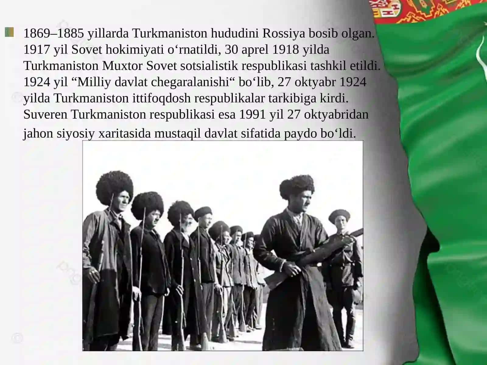 Turkmaniston Respublikasi TURKMANISTON TARIXI 3