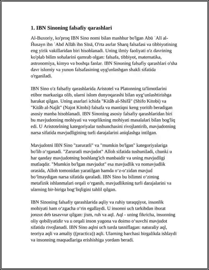 IBN SINONING KASALLIKLAR KELIB CHIQISHIDAGI FALSAFIY NAZARIYASI 3
