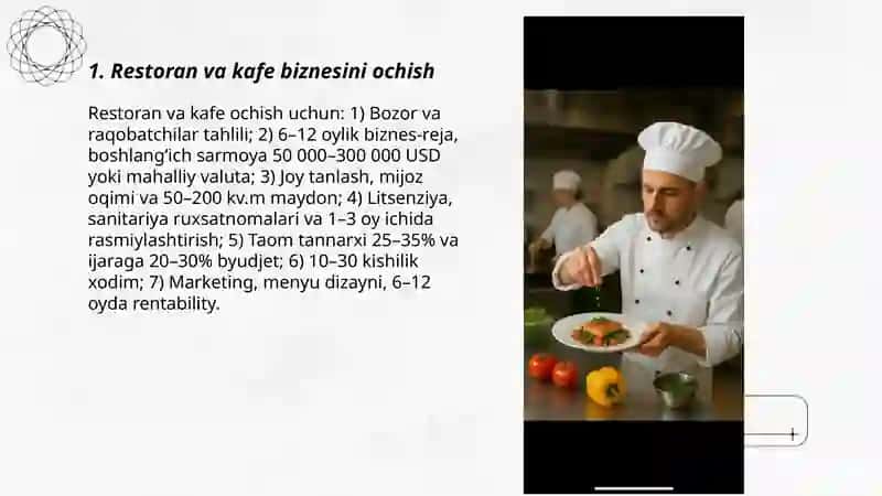 Oziq-ovqat xizmati (food business) 3