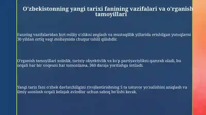 O'zbekistonning yangi tarixi: vazifalar va tamoyillar 3