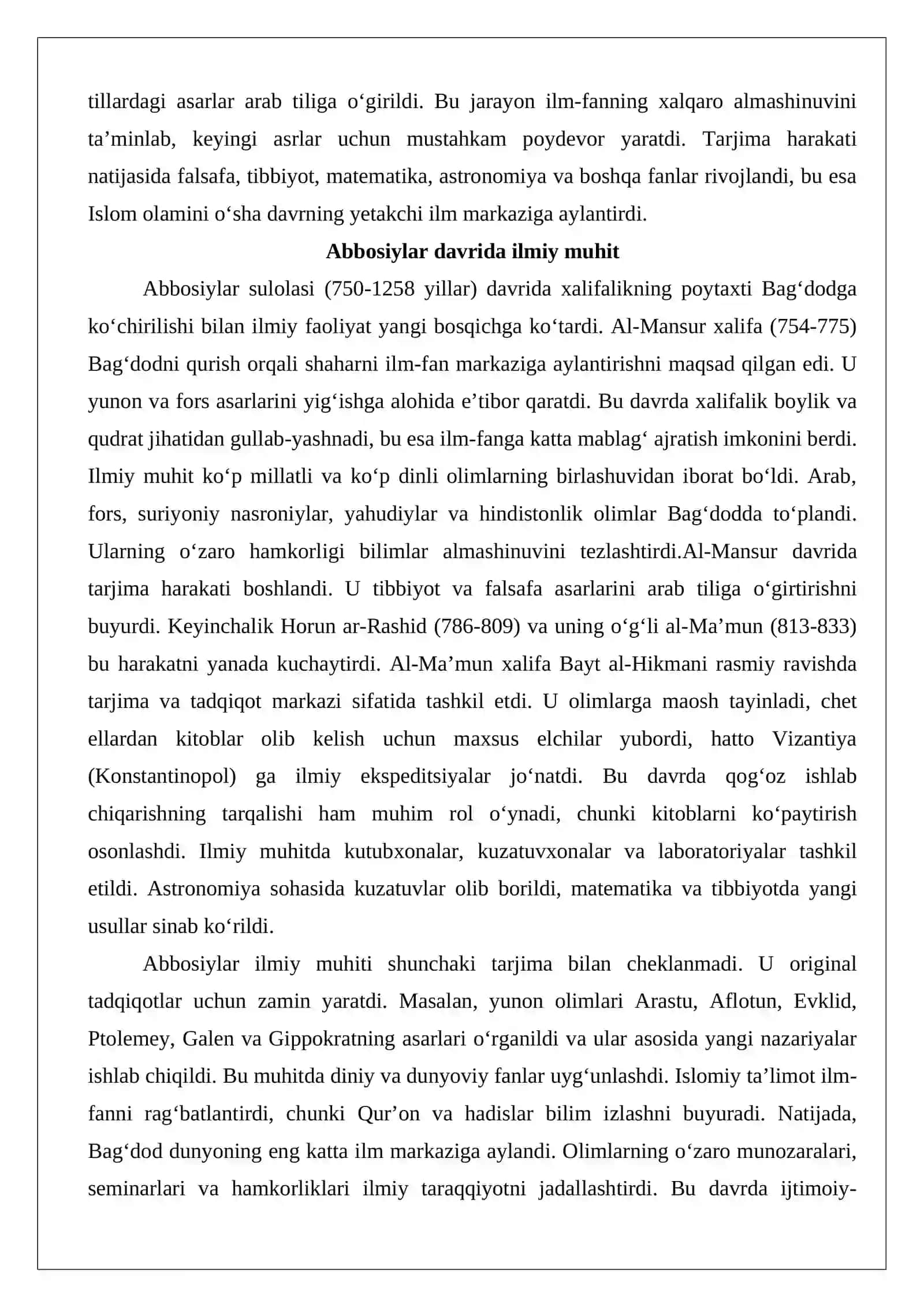 Mediyevistikada tarjima tarixi Bayt al-Hikmada arab tiliga tarjima qilingan astronomi 3