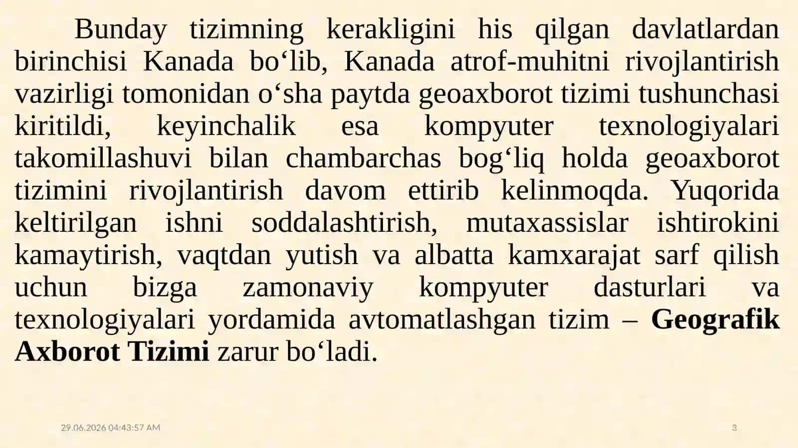 Geoaxborot tizimi (GIS) 3