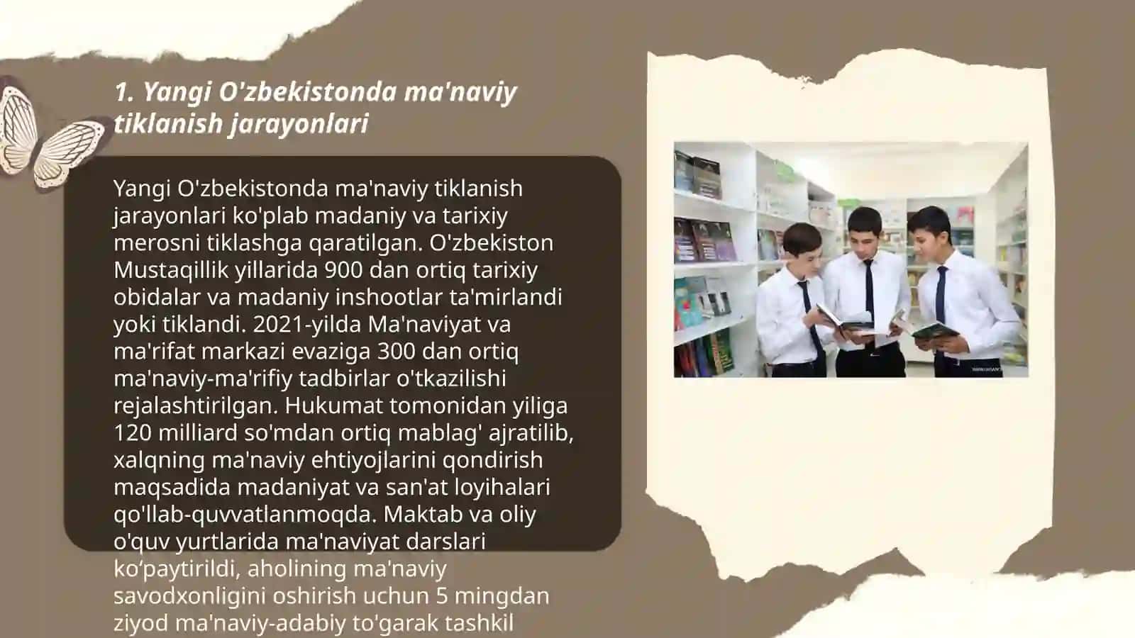 Yangi O’zbekistonbda amalga oshirilayotgan ma’naviy o’zgarishlar 3