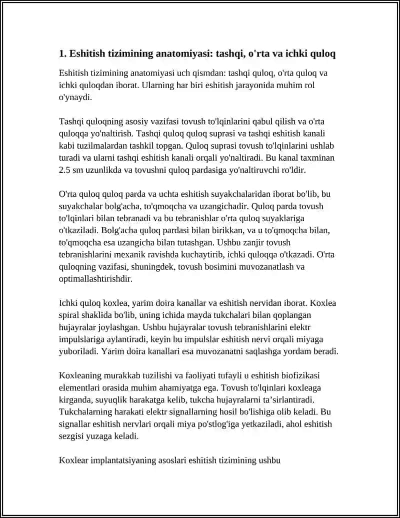 ESHITISH BIOFIZIKASI ELEMENTLARI. KOXLEAR IMPLANTATSIYA ASOSLARI 3