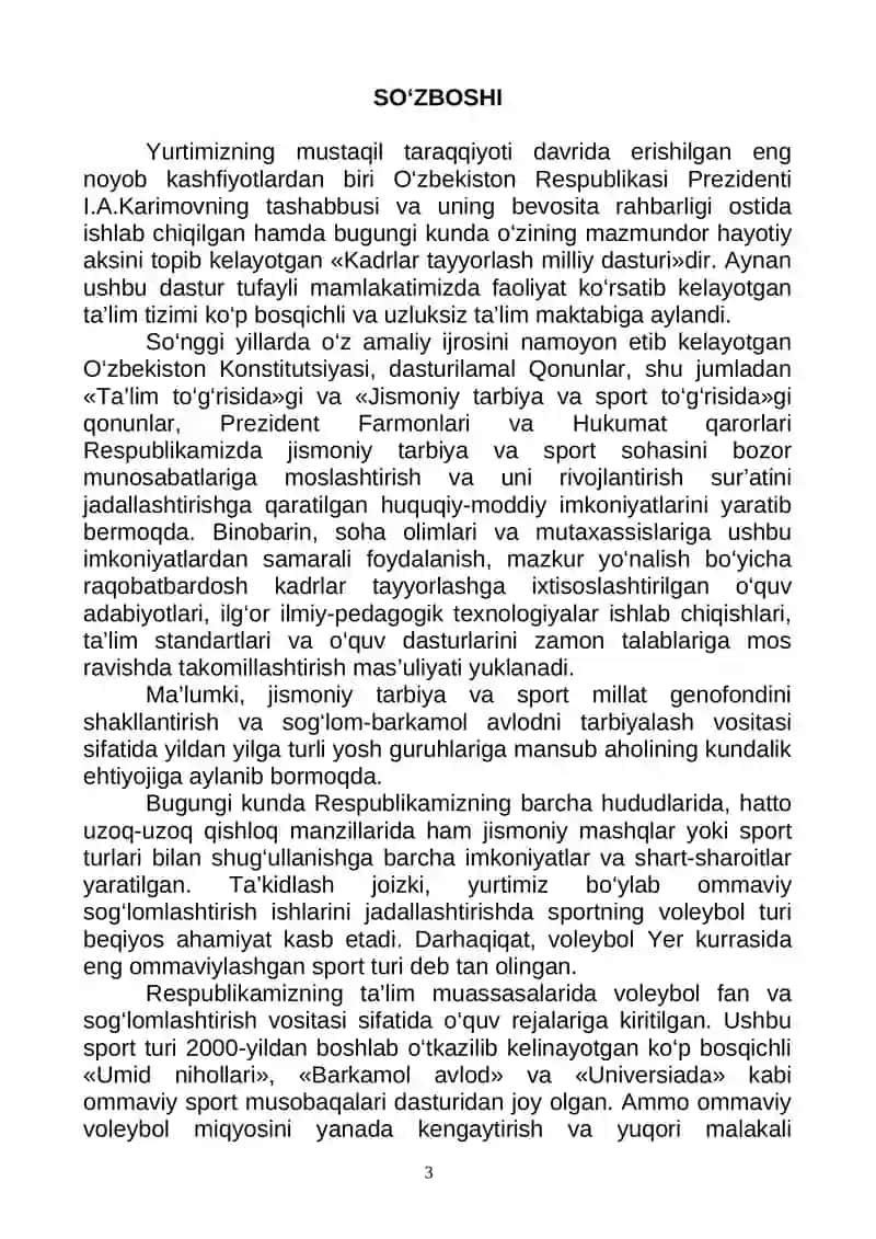 V O L E Y B O L nazariyasi va uslubiyati 3