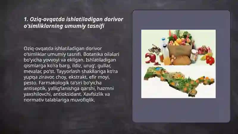 Oziq ovqatda ishlatiladigan dorivor oʻsimliklar 3