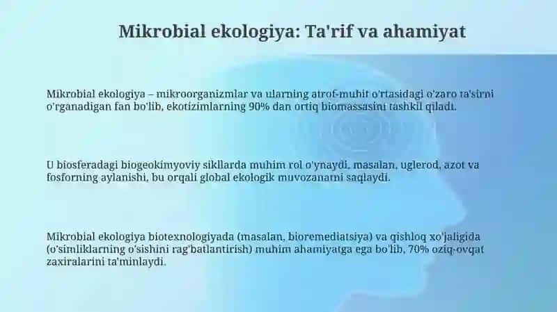 Mikroorganizmlar ekologiyasi suv tuproq havo mikroflarasi 3