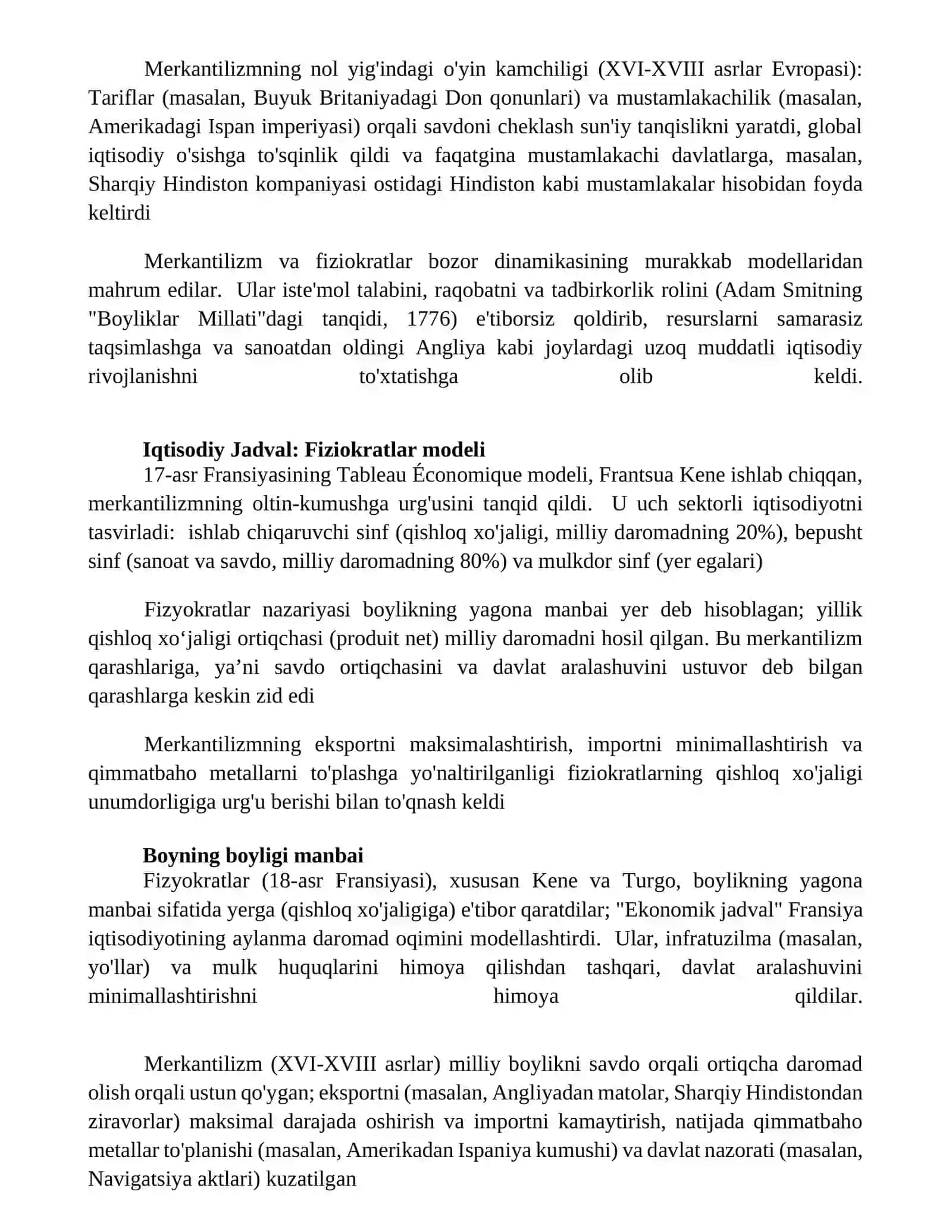 Merkantilizm va fiziokratlar iqtisodiy ta'limotlar 3