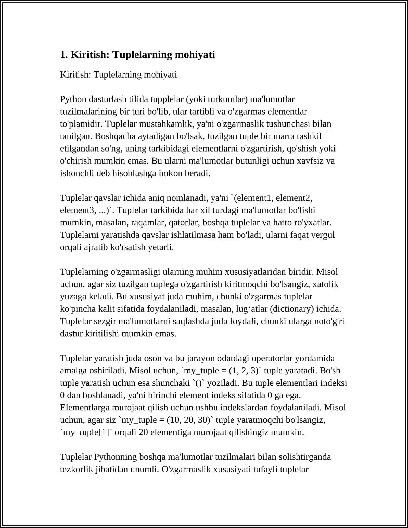 Tuplelarning ahmiyati va vazifalari 3