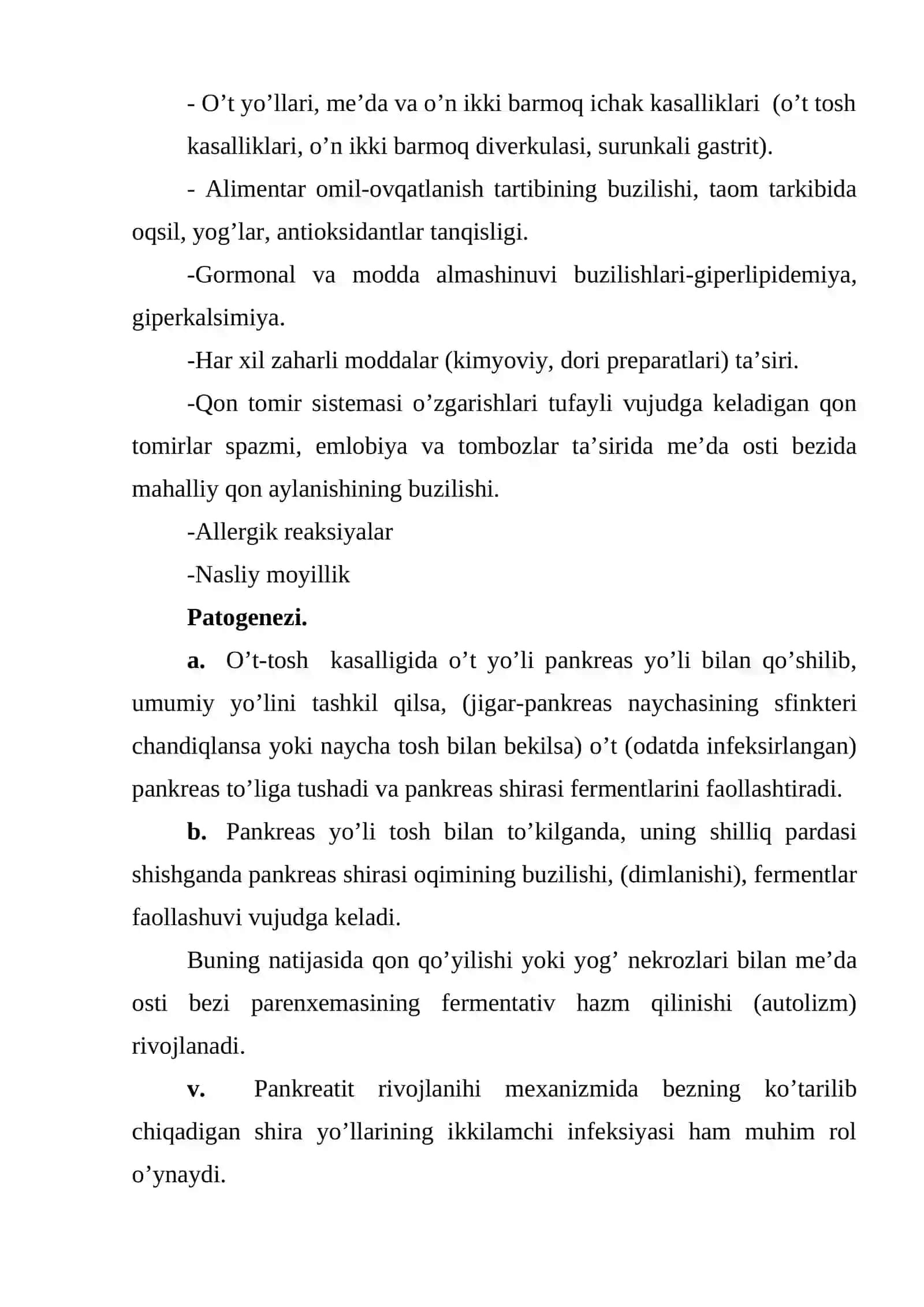 Ovqat hazm qilish sistemasi kasalliklari gastrit, surunkali pankreatit 3