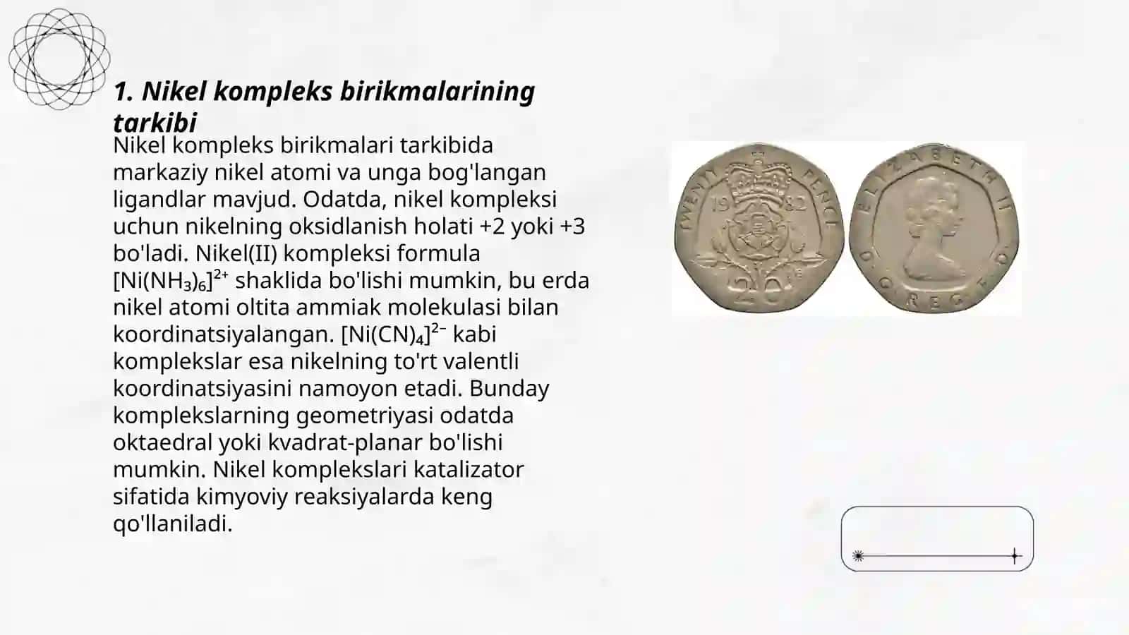 Nikel kompleks birikmalari va ularning xossalari 3