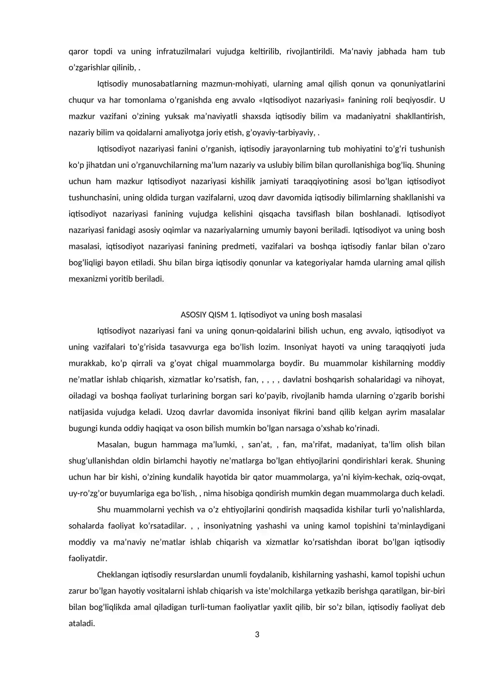 Iqtisodiyot nazariyasining fan sifatida shakllanishi va undagi asosiy ta'limotlar 3