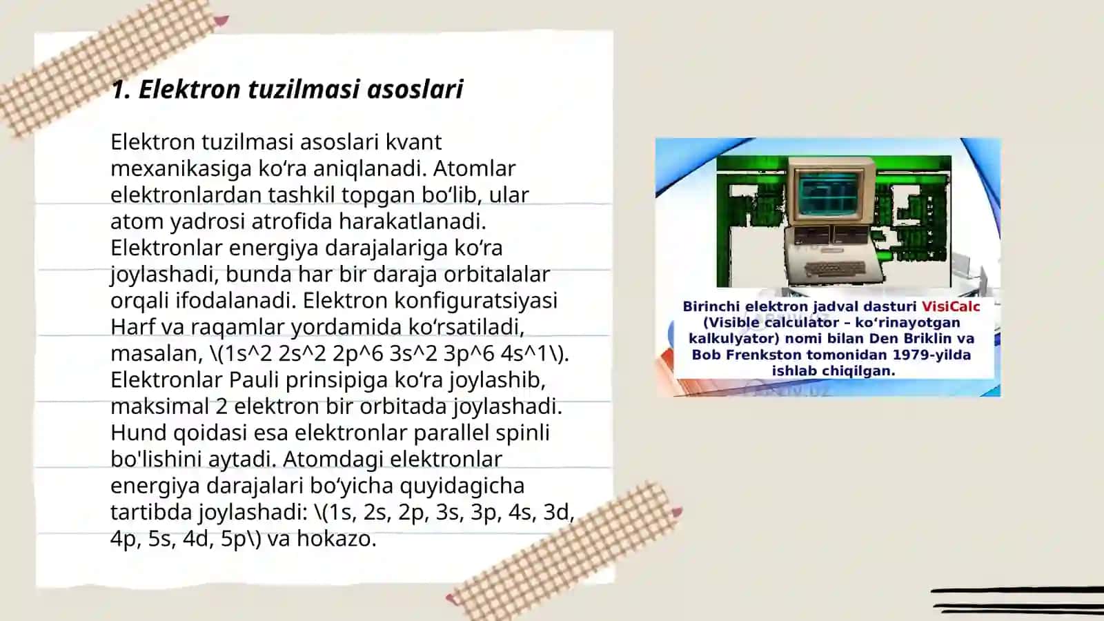 Elektron tuzilmasi asoslari 3