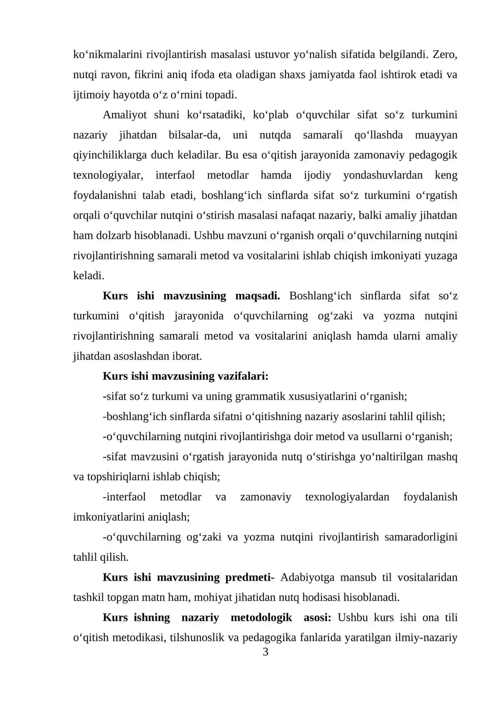 SIFAT SO'Z TURKUMINI O'RGANISH JARAYONIDA O'QUVCHILAR NUTQINI O'STIRISH 3