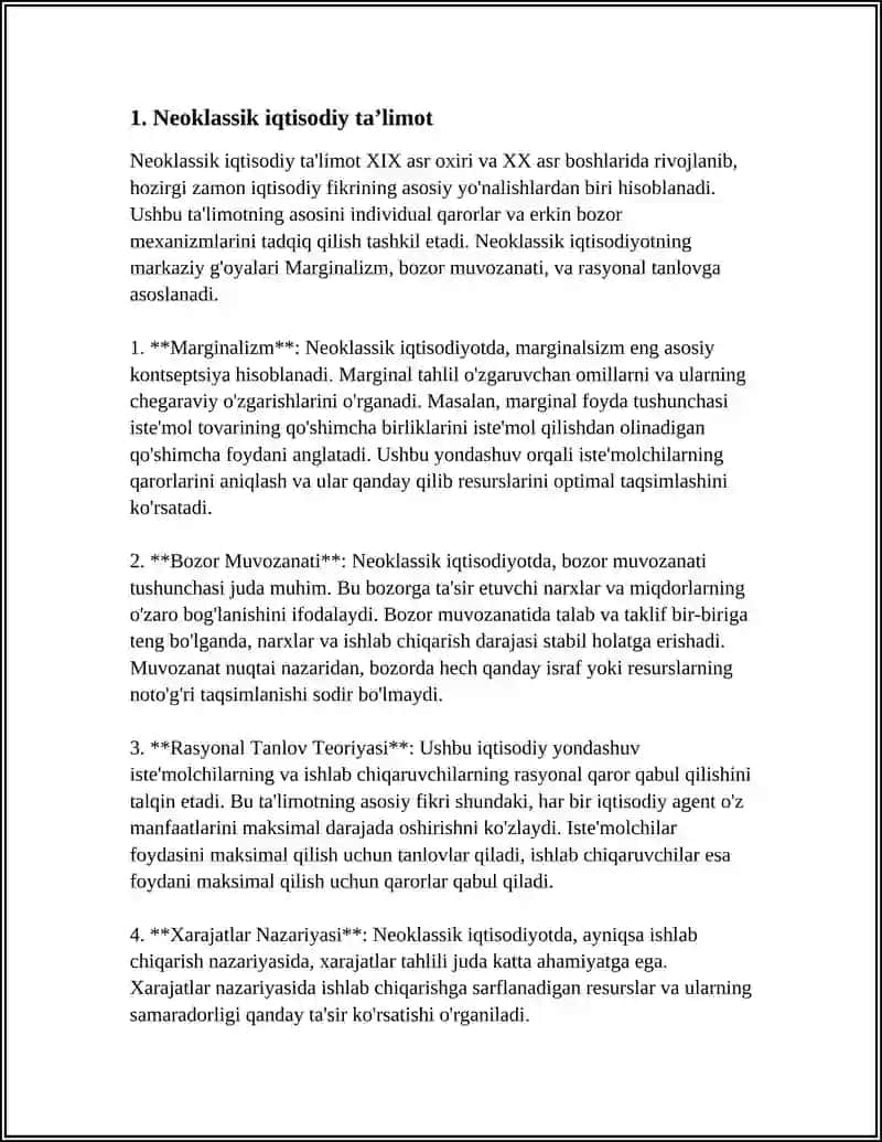 Neoklassik iqtisodiy taʼlimot 3