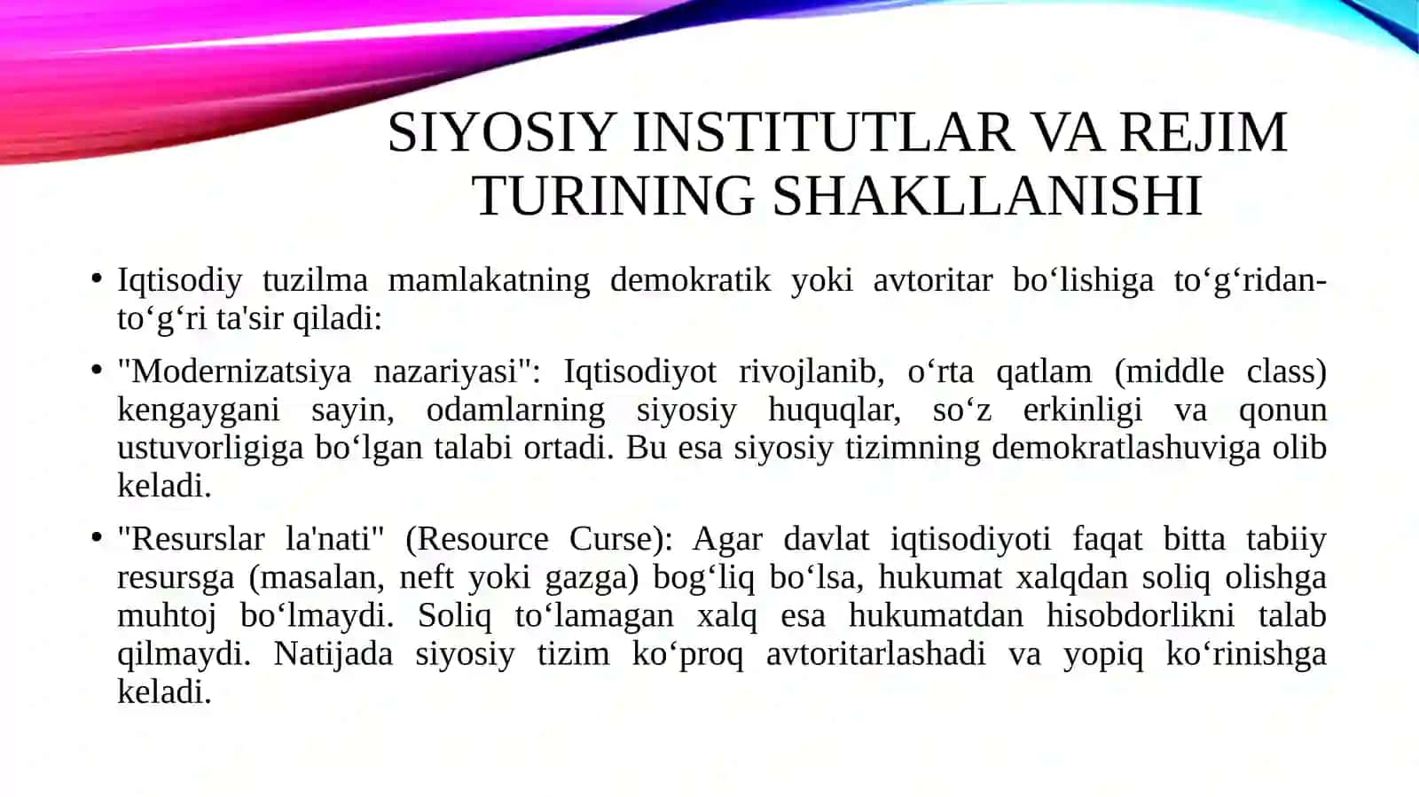 Siyosiy tizimga iqtisodiyotning ta’siri 3