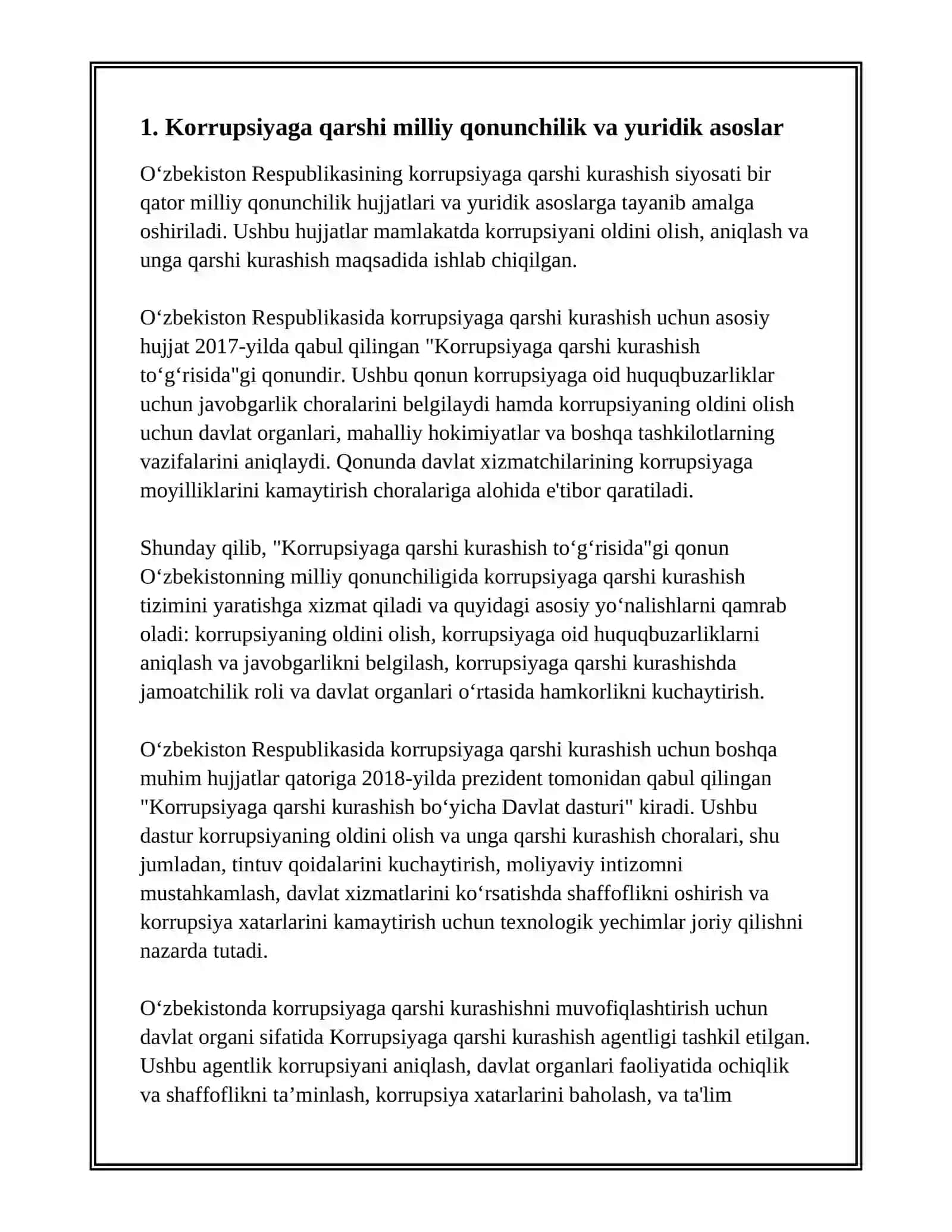 OʻZBEKISTONNING KORRUPSIYAGA QARSHI KURASHISH SIYOSATI 3