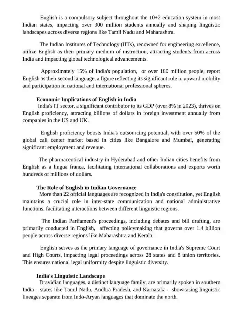 English Speaking Countries "India" 3