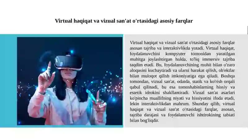 Olamni virtual va vizual estetik idrok etishning farqlari 3