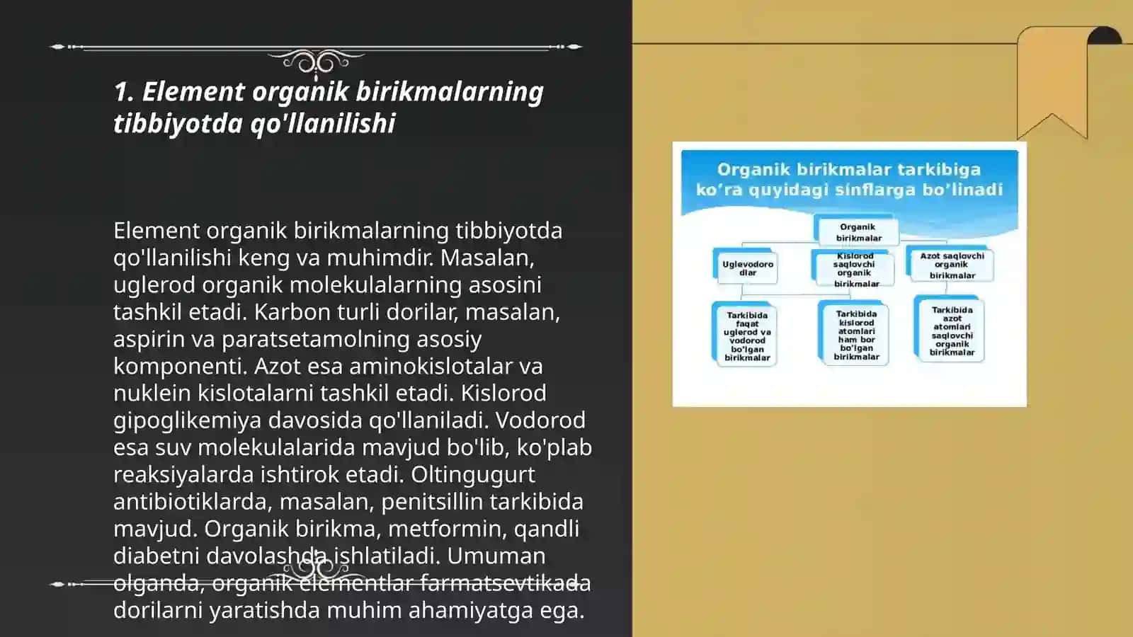 Element organik birikmalarning qo'llanilishi 3