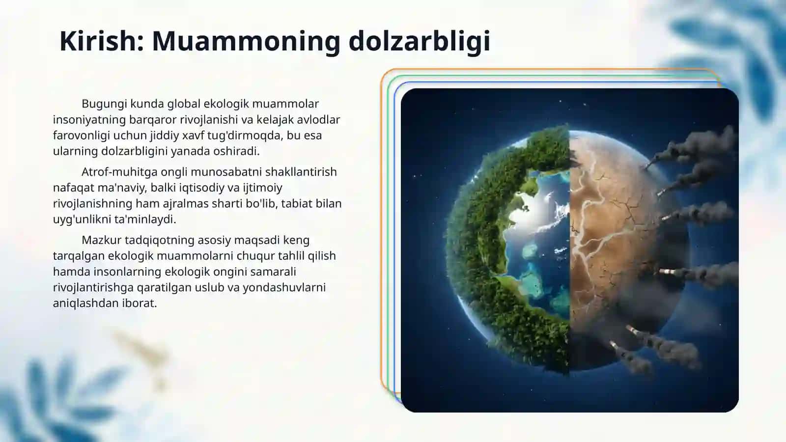 Ekologik muammolar va ekologik ong shakllanishi 3