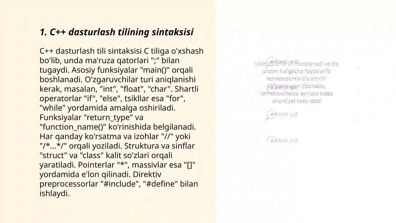 C++ dasturlash tili strukturasi va dasturlash tilining leksemasi 3