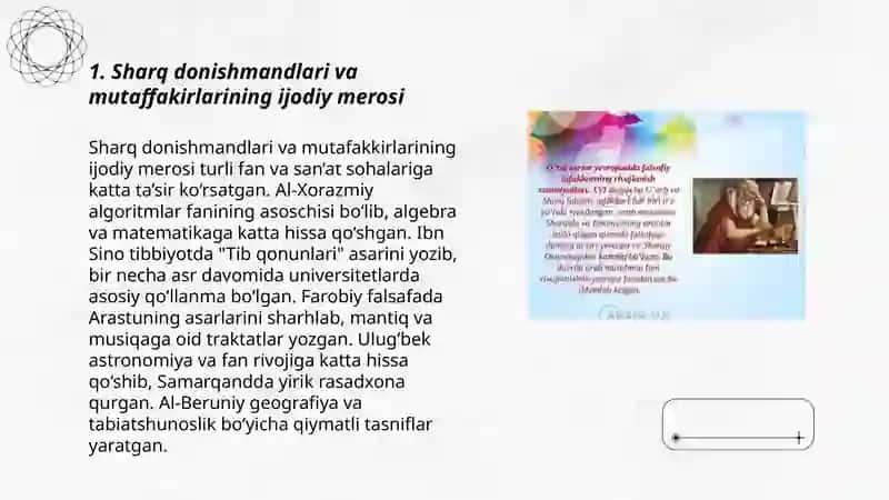 Sharq donishmandlari va mutaffakirlarining ijodiy merosida mudarrislarni tanlash ularga qo'yilgan talab 3