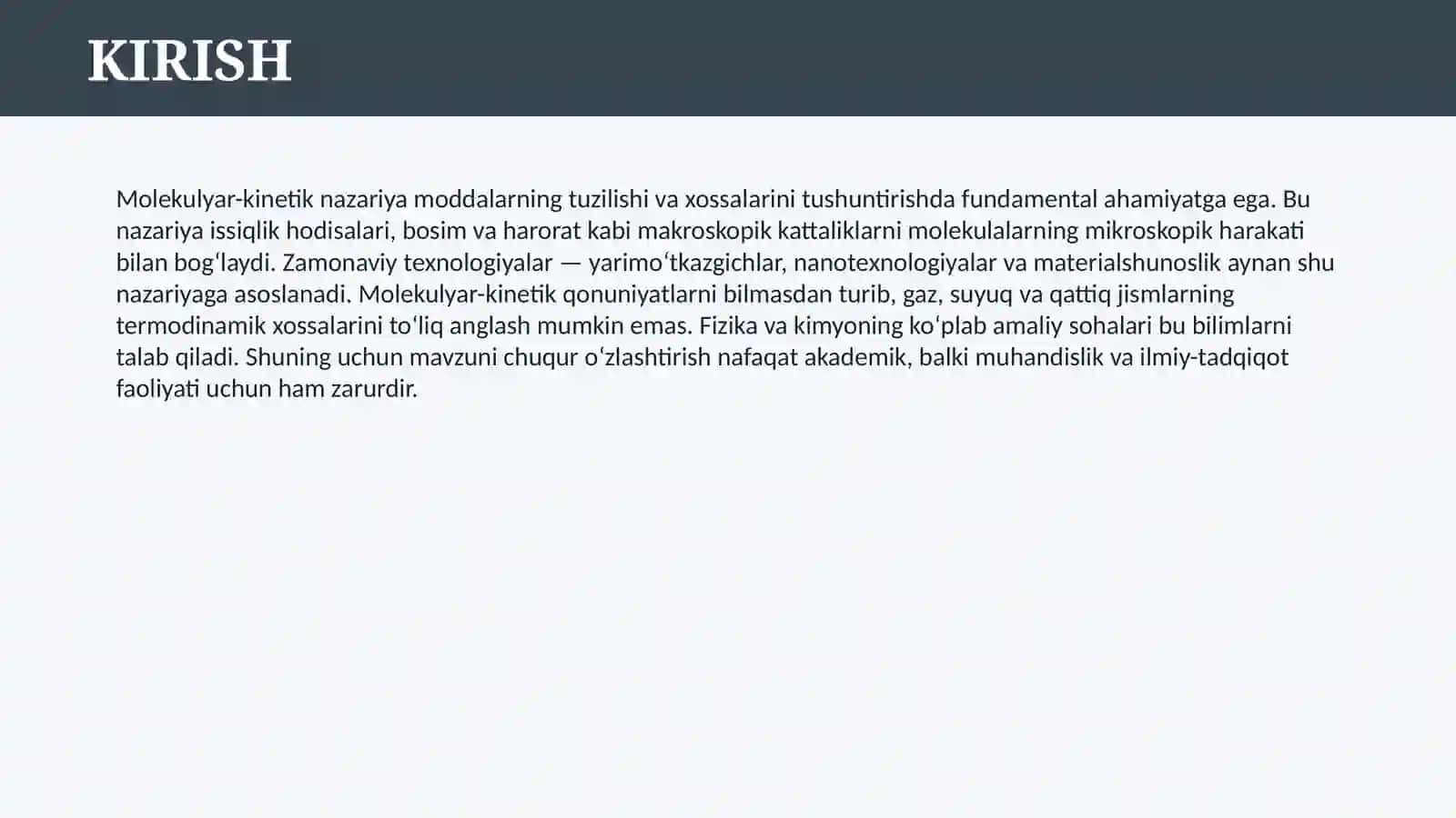 MOLEKULYAR-KINETIK NAZARIYANING ASOSLARI 3