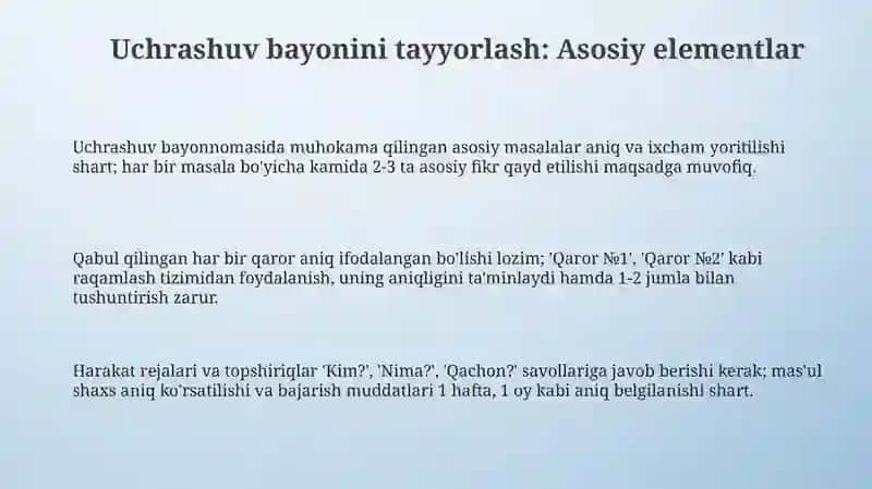 Uchrashuv bayonnomasini tayyorlash 3