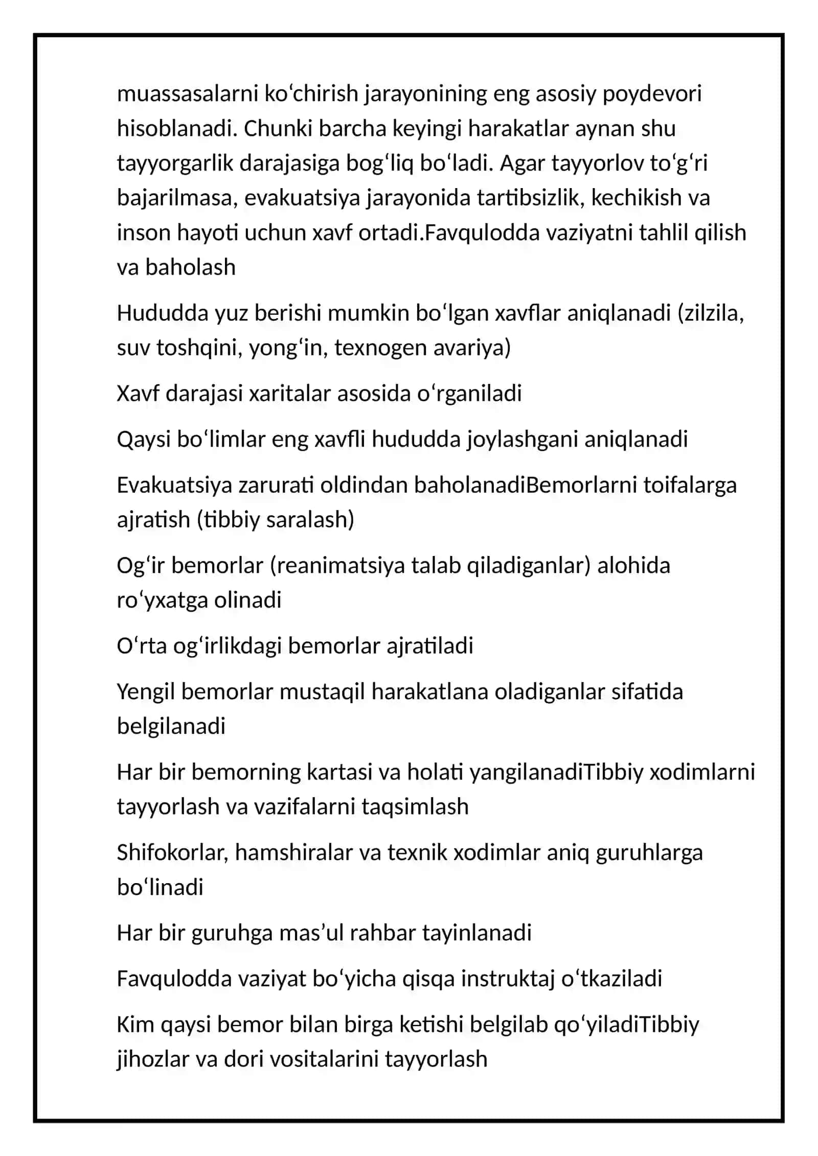 Shikastlangan aholini davolash - ko'chirish jihatidan ta'minlash.Tibbiy muaassalarni ko'chirish 3