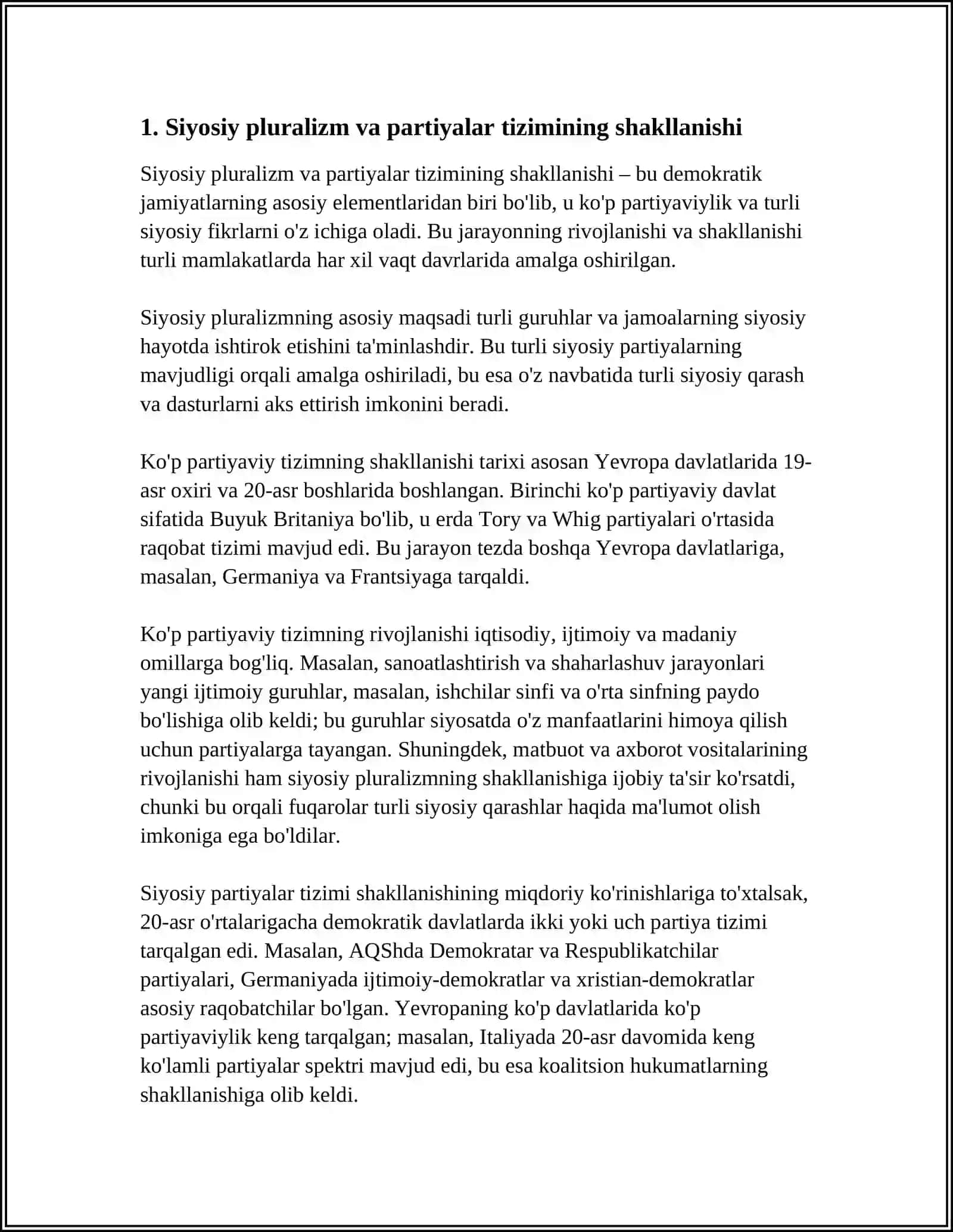 Siyosiy pluralizm va partiyalar tizimining shakllanishi 3