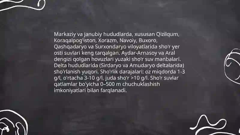 Sho'r suvlarni chuchuklashtirish texnologiyalari 3