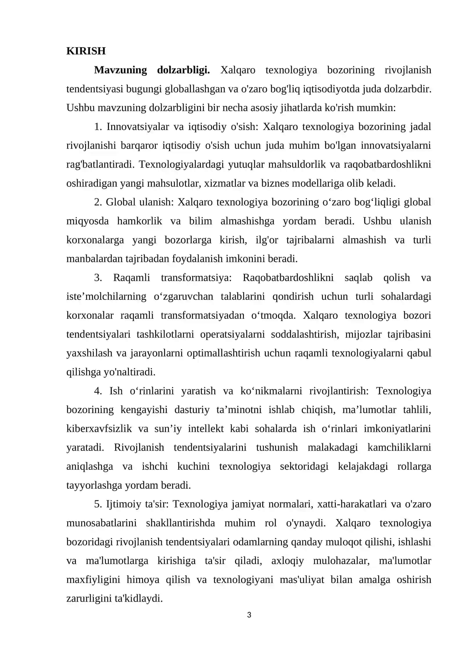 Xalqaro texnologiya bozorining rivojlanish tendensiyasi 3