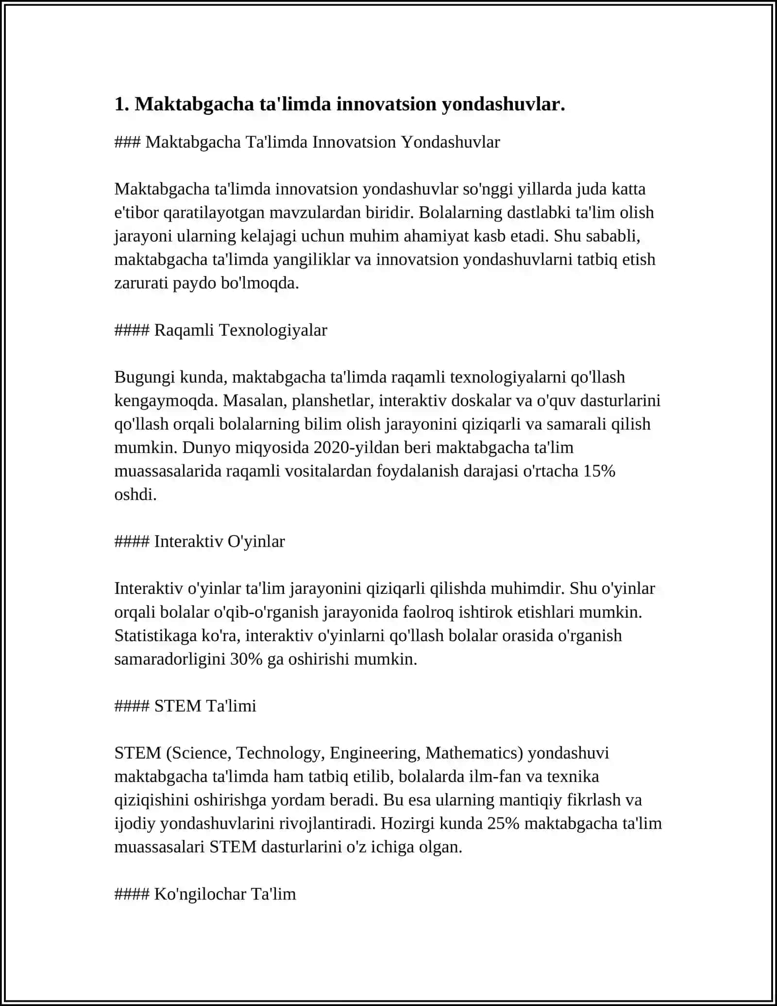 MAKTABGACHA TA'LIMDA INNOVATSION YONDASHUVLAR 3