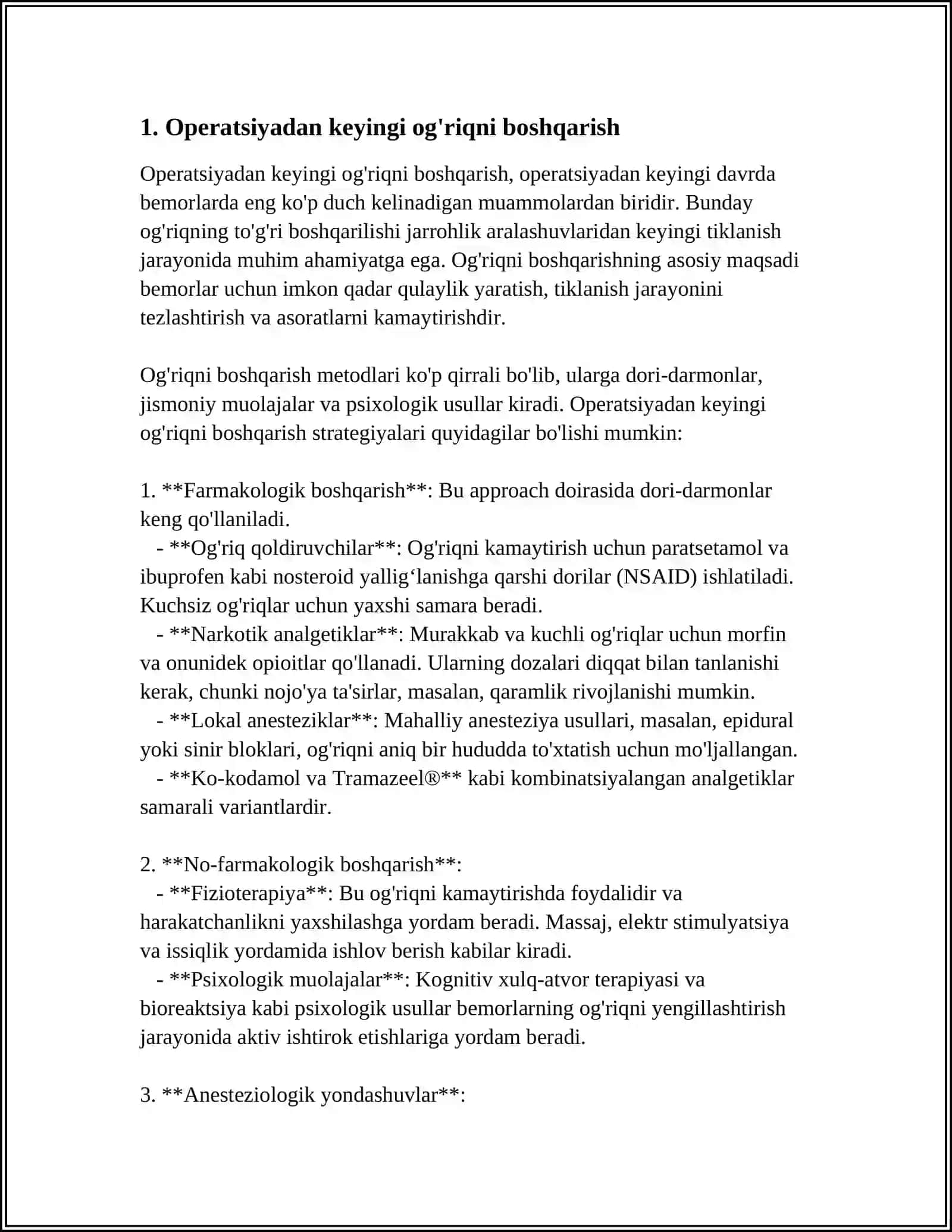 OPERATSIYA KEYINGI DAVR 3