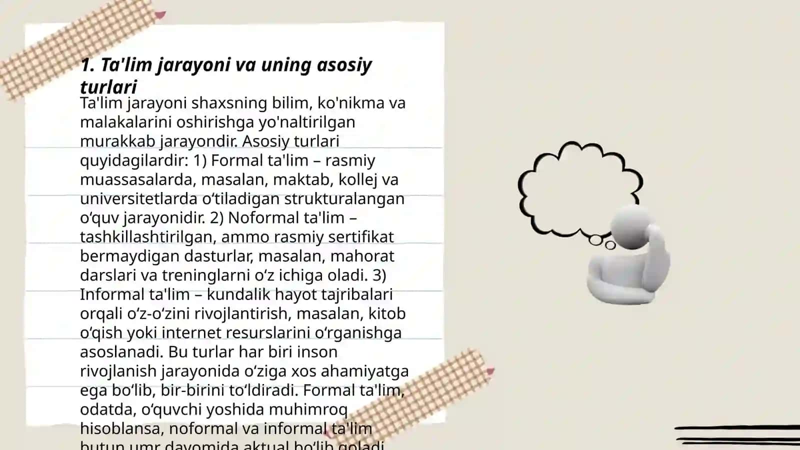 Ta‘lim tashkil etishning turlari va shakllari 3