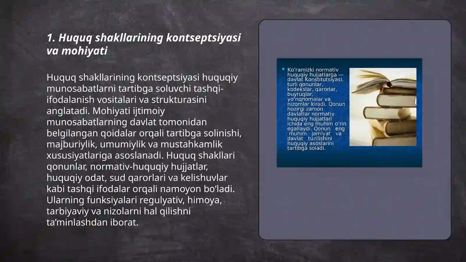 Huquq shakllari tushunchasi va turlari 3