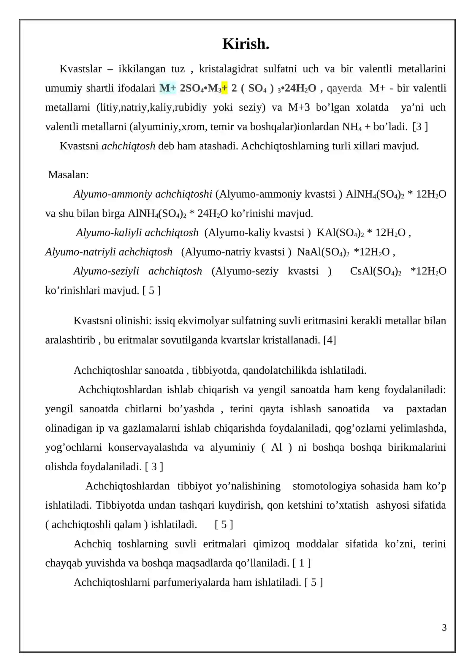 Alyumo-ammoniy kvastsning olinishi va xossalari 3