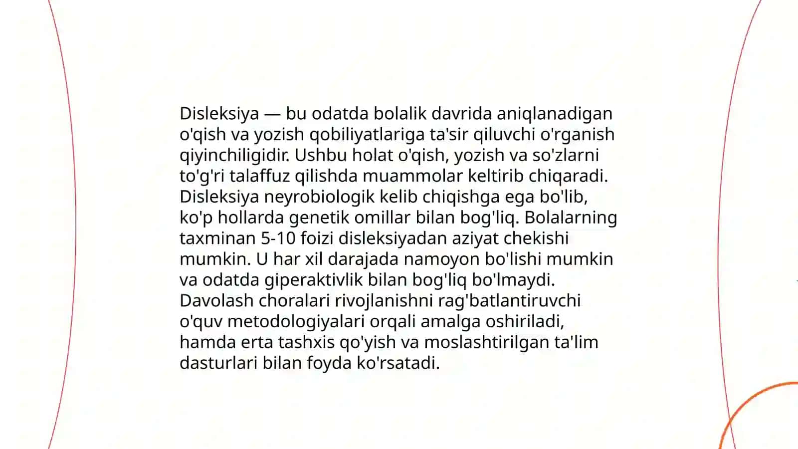 Disleksiya haqida tushuncha. Disleksiya tasnifi 3