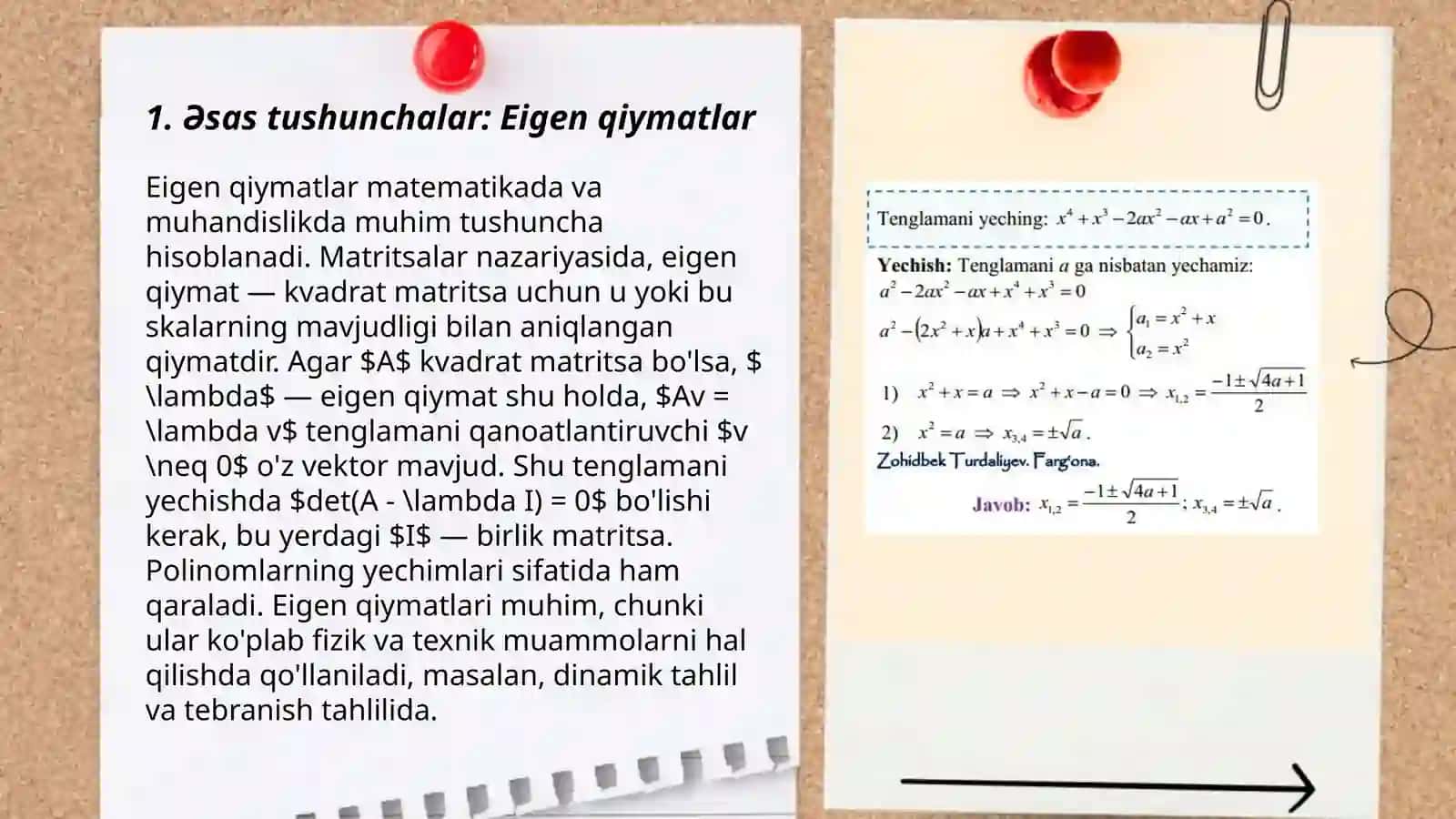 Eigen qiymatlari va o'z vektorlari bo'yicha masalalar - Reylining quvvat usuli 3