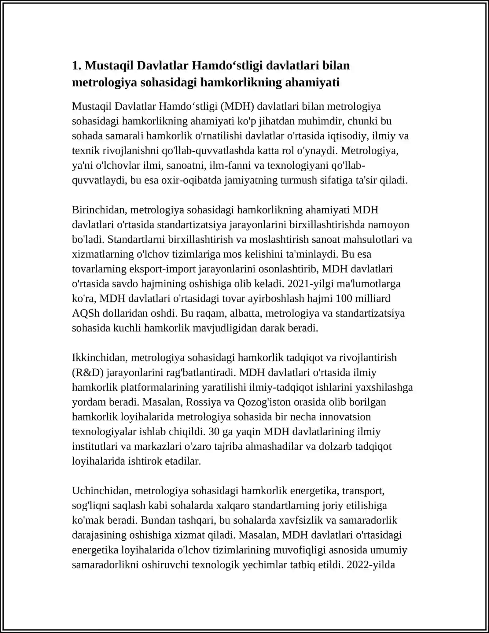 MUSTAQIL DAVLATLAR HAM DOʻSTLIGI DAVLATLARI BILAN MEYROLOGIYA SOHASIDAGI ALOQALAR 3